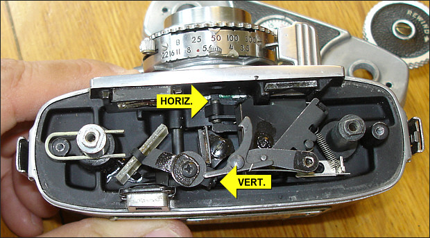 Kodak Signet 35 rangefinder adjustment screws
