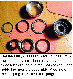 The disassembled lens
